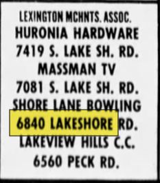 Kautz Shore Lanes (Shore Lane Bowling) - Jan 1971 Ad (newer photo)